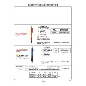 Orange Pad Printed Plastic Ball Point Pen