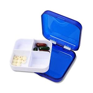 Pill Box with a 4 Compartment Tray