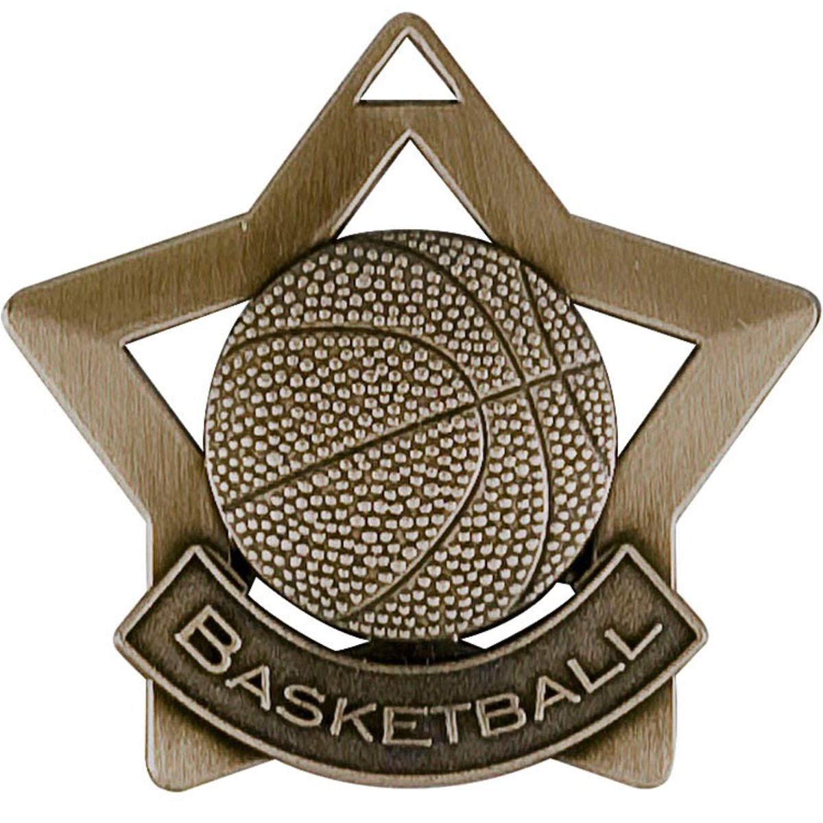 Basketball Star Medal, 2 1/4" Star