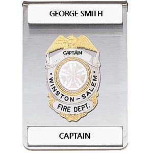 Acrylic Clear Pocket Badge with two plates.