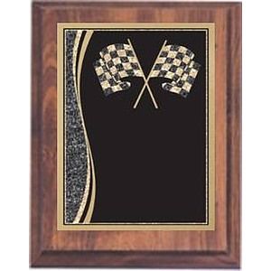 6" x 8" Cherry Finish Plaque with a Racing Designer Plate