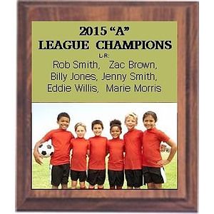 7" x 9" Cherry Finish Plaque with a Full Color Metal Plate