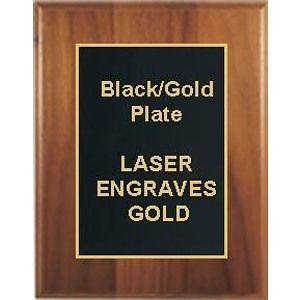 7" x 9" Cherry Finish Plaque with a Black Designer Plate