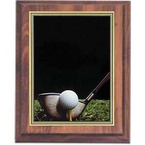 7" x 9" Cherry Finish Plaque with a Basketball Hi-Definition Plate