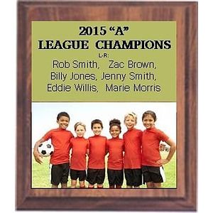 8" x 10" Cherry Finish Plaque with a Full Color Metal Plate
