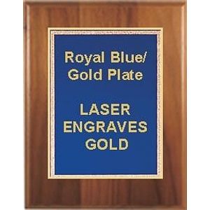 8" x 10" Cherry Finish Plaque with a Blue Florentine Plate