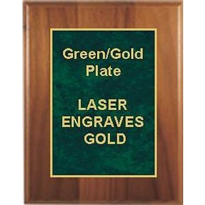 8" x 10" Cherry Finish Plaque with a Green Marble Designer Plate