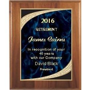 8" x 10" Cherry Finish Plaque with Blue Majestic Plate