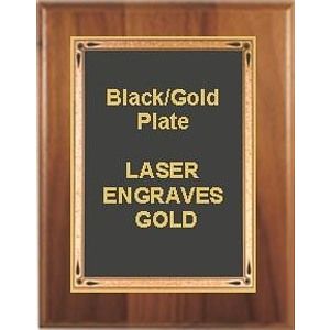 8" x 10" Cherry Finish Plaque with a Black Teardrop Plate