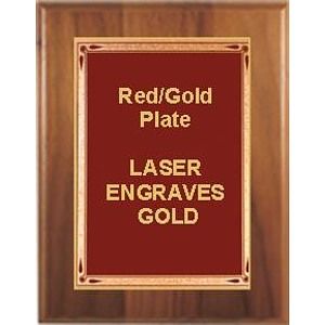 8" x 10" Cherry Finish Plaque with a Red Teardrop Plate