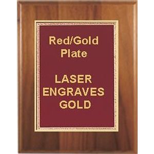 9" x 12" Cherry Finish Plaque with a Red Florentine Plate