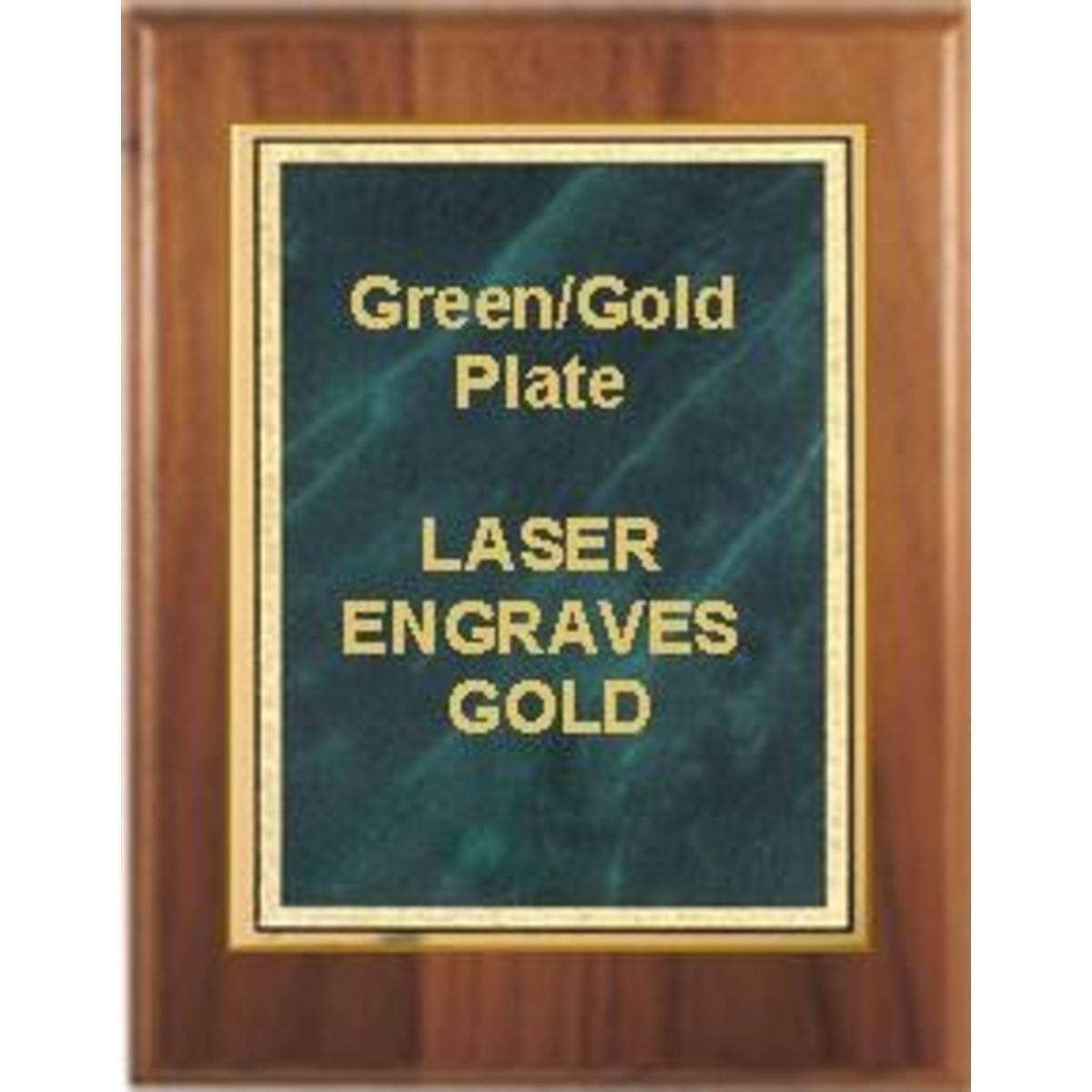 9" x 12" Cherry Finish Plaque with a Green Marble Mist Plate