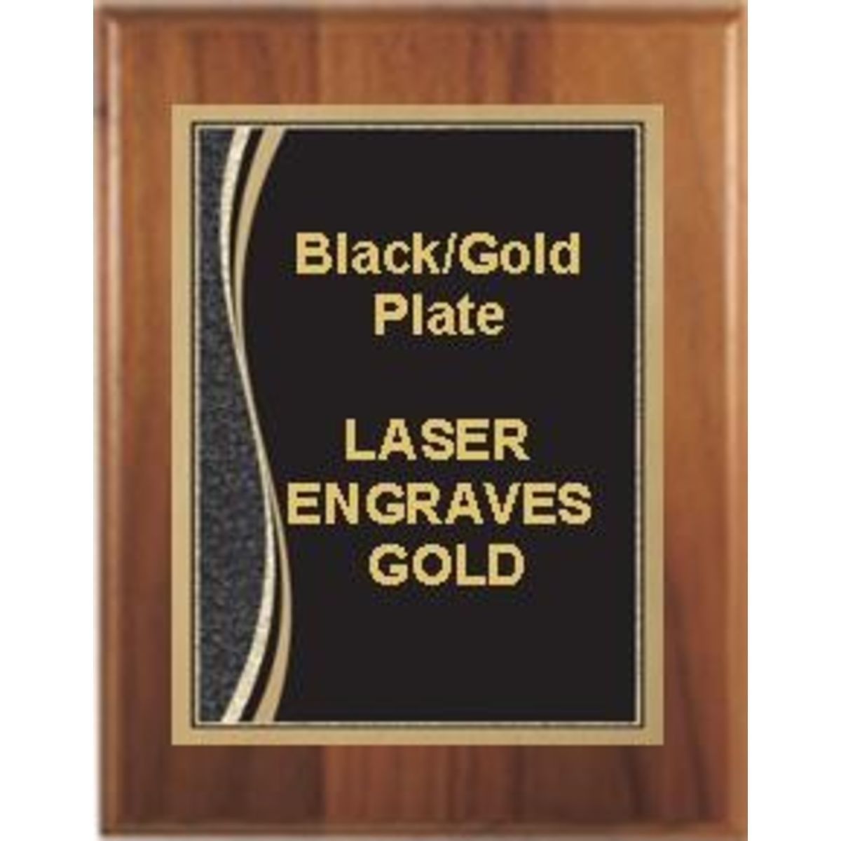 9" x 12" Cherry Finish Plaque with a Black Marble Patina Plate