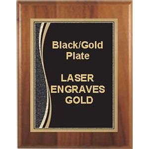 9" x 12" Cherry Finish Plaque with a Black Marble Patina Plate