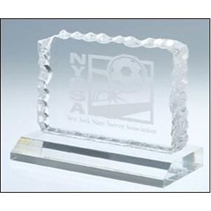 4 1/2" x 5 1/2" Clear Cracked Ice Acrylic Award