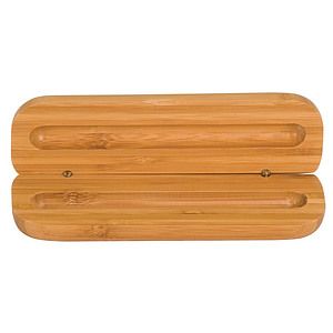 Engraved Bamboo Pen Case.