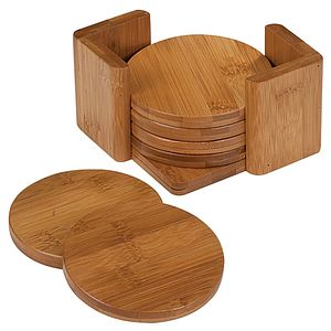 Personalized Bamboo Coaster Set