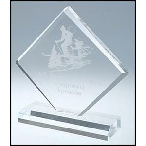 4 1/2" x 4 1/2" Clear Diamond Jewel Bevel Acrylic Award