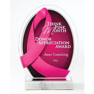 Pink Ribbon Acrylic Awareness Award