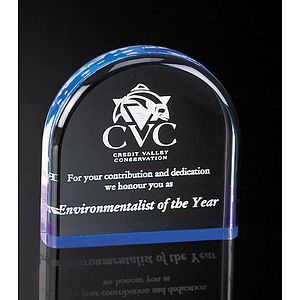 4" Dome Shaped Blue Reflective Acrylic Award