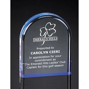 5" Dome Shaped Blue Reflective Acrylic Award