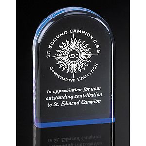 6" Dome Shaped Blue Reflective Acrylic Award