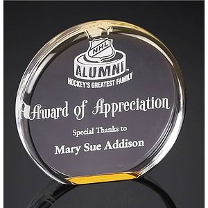 5" Diameter Gold Reflective Acrylic Award