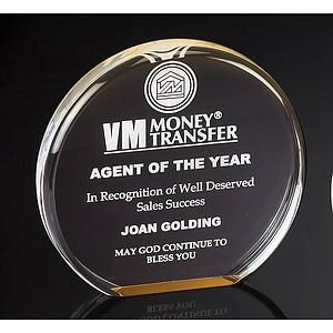 6" Diameter Gold Reflective Acrylic Award