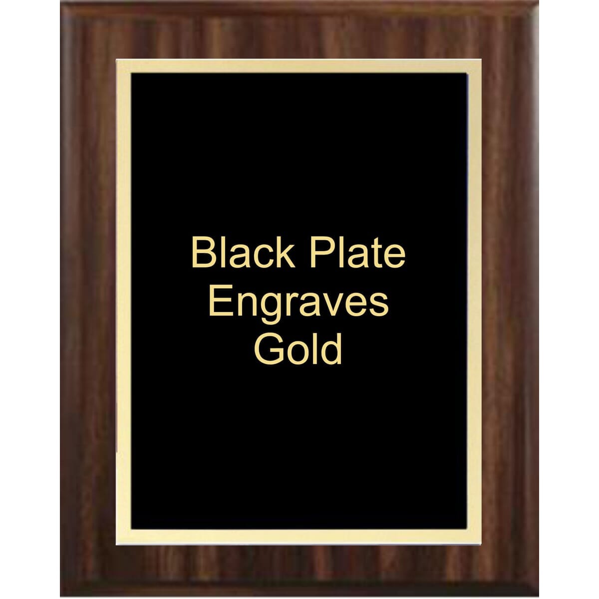 6" x 8" Classic Walnut Finish Plaque with a Black Simplicity Plate