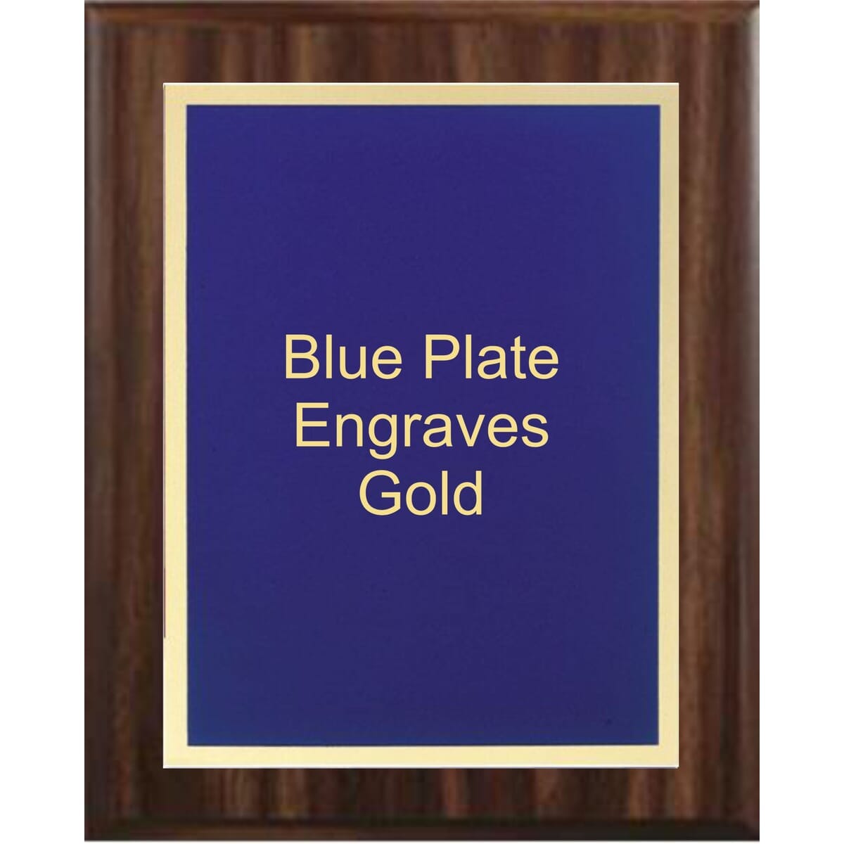 6" x 8" Classic Walnut Finish Plaque with a Blue Simplicity Plate