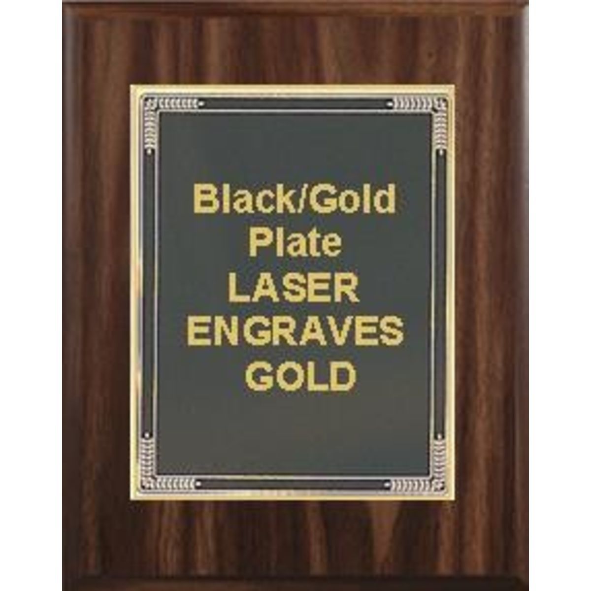 7" x 9" Classic Walnut Finish Plaque with a Black Marble Mist Plate