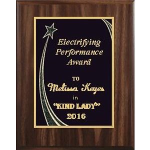 8" x 10" Walnut Finish Plaque with a Black Rising Star Plate