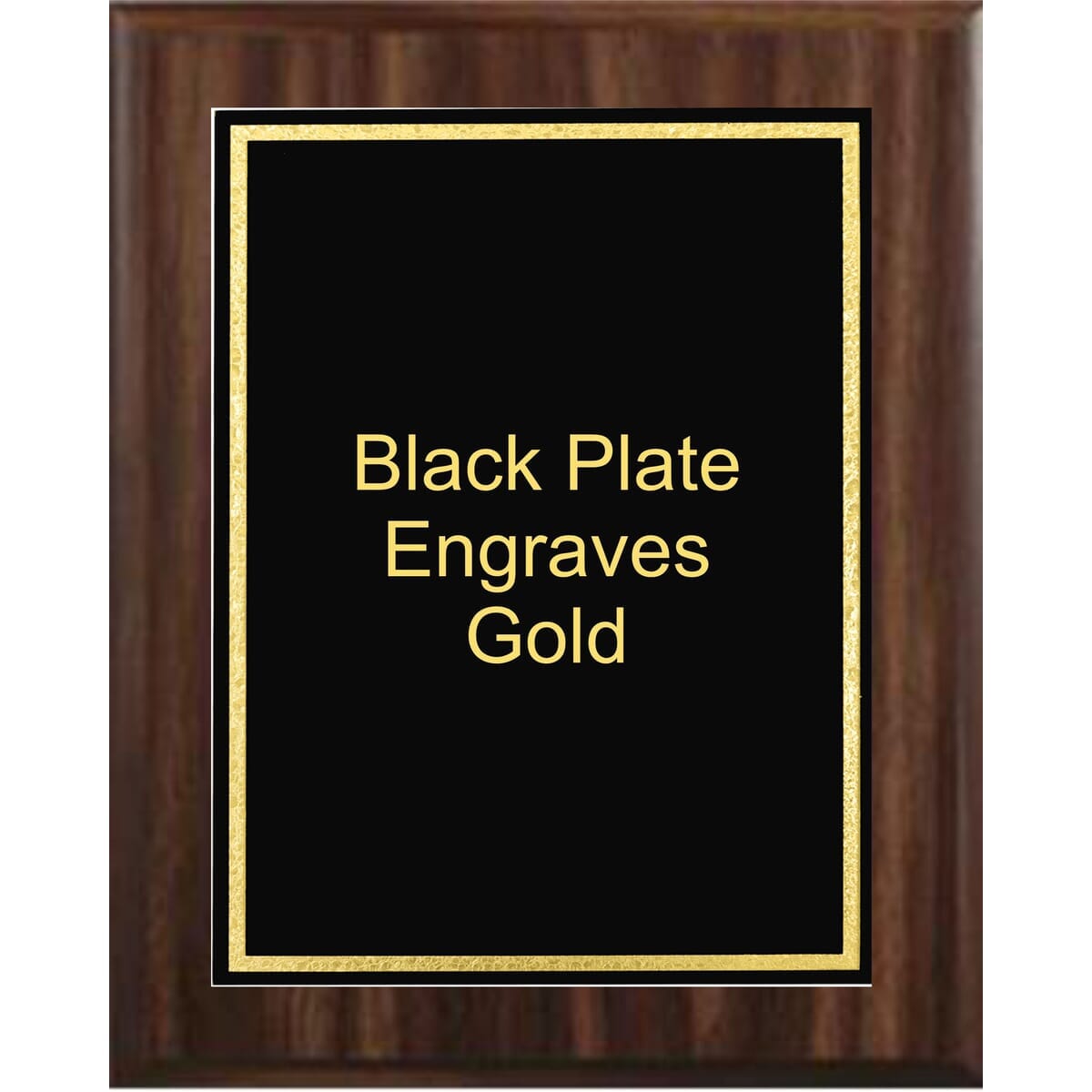 9" x 12" Classic Walnut Finish Plaque with a Black Florentine Plate