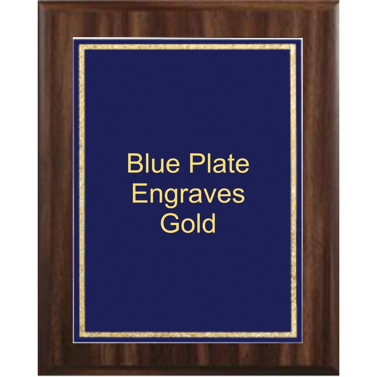 9" x 12" Classic Walnut Finish Plaque with a Blue Florentine Plate