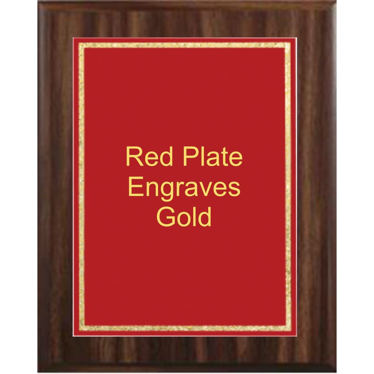 9" x 12" Classic Walnut Finish Plaque with a Red Florentine Plate
