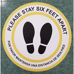 23" -6 Feet Apart Floor Decal
