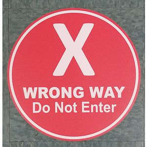 23" - Wrong Way Floor Decal