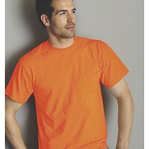 Embroidered G2300 100% Cotton Colored T-shirt with pocket