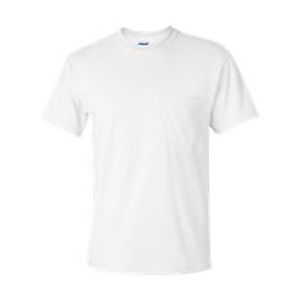Embroidered G8300 50/50 White T-shirt with Pocket