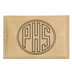 Light Brown Hard Leatherette Business Card Holder