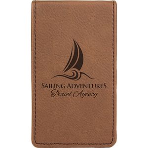 Engraved Dark Brown Leatherette Manicure Set