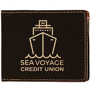 Black Leatherette Bi-Fold Wallet