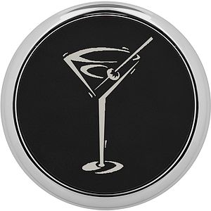 Black Leatherette Individual Round Coaster