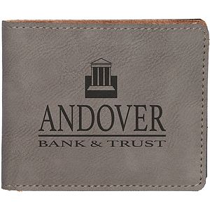 Gray Leatherette Bi-Fold Wallet
