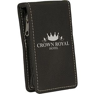 Engraved Black Leatherette Manicure Set
