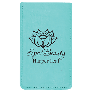 Engraved Teal Leatherette Manicure Set