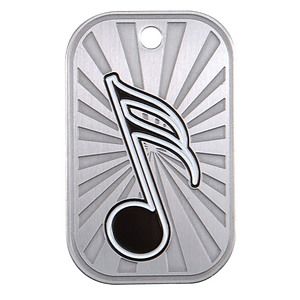 Music GI Series Dog Tag 2" Tall