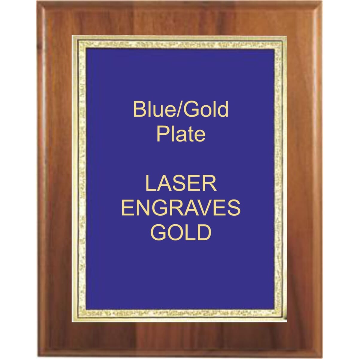 8" x 10" Genuine Walnut Step-Edge Plaque with a Blue Florentine Plate.