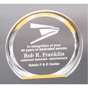 5 3/8" Gold Round Halo Acrylic Award