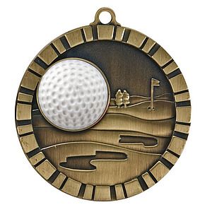 Golf 3-D Medal, 2"